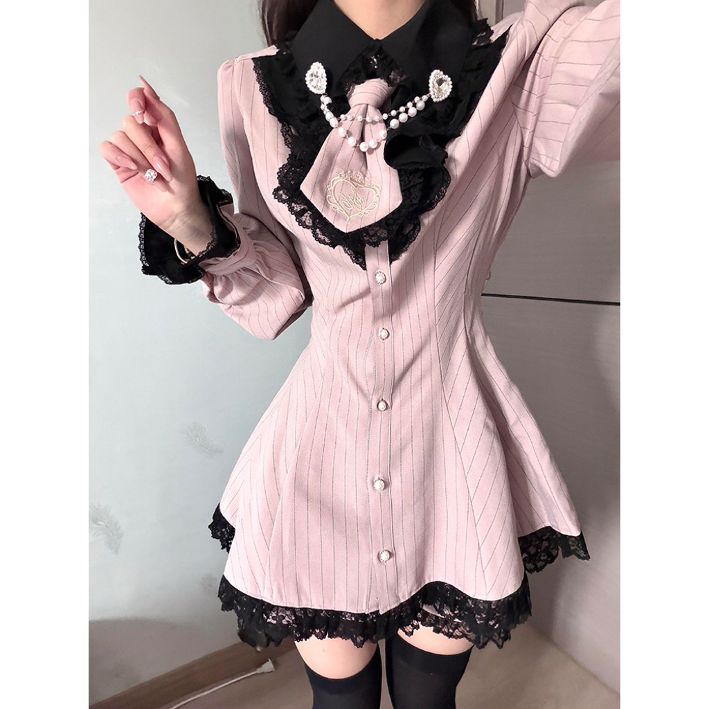 [PRE-ORDER] Jirai Kei Set-Up Dress Pink
