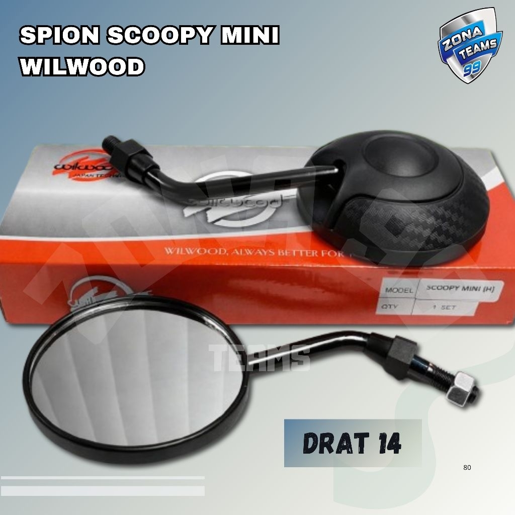 Spion Scoopy Mini Wilwood Spion Tangkai Pendek Universal Bebek Matic