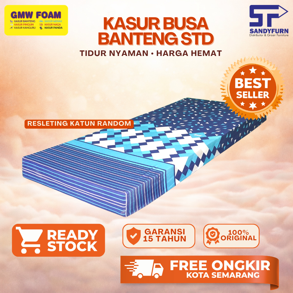 Kasru busa Promo GMW Foam - Kasur Busa - Banteng Std - Resleting Katun