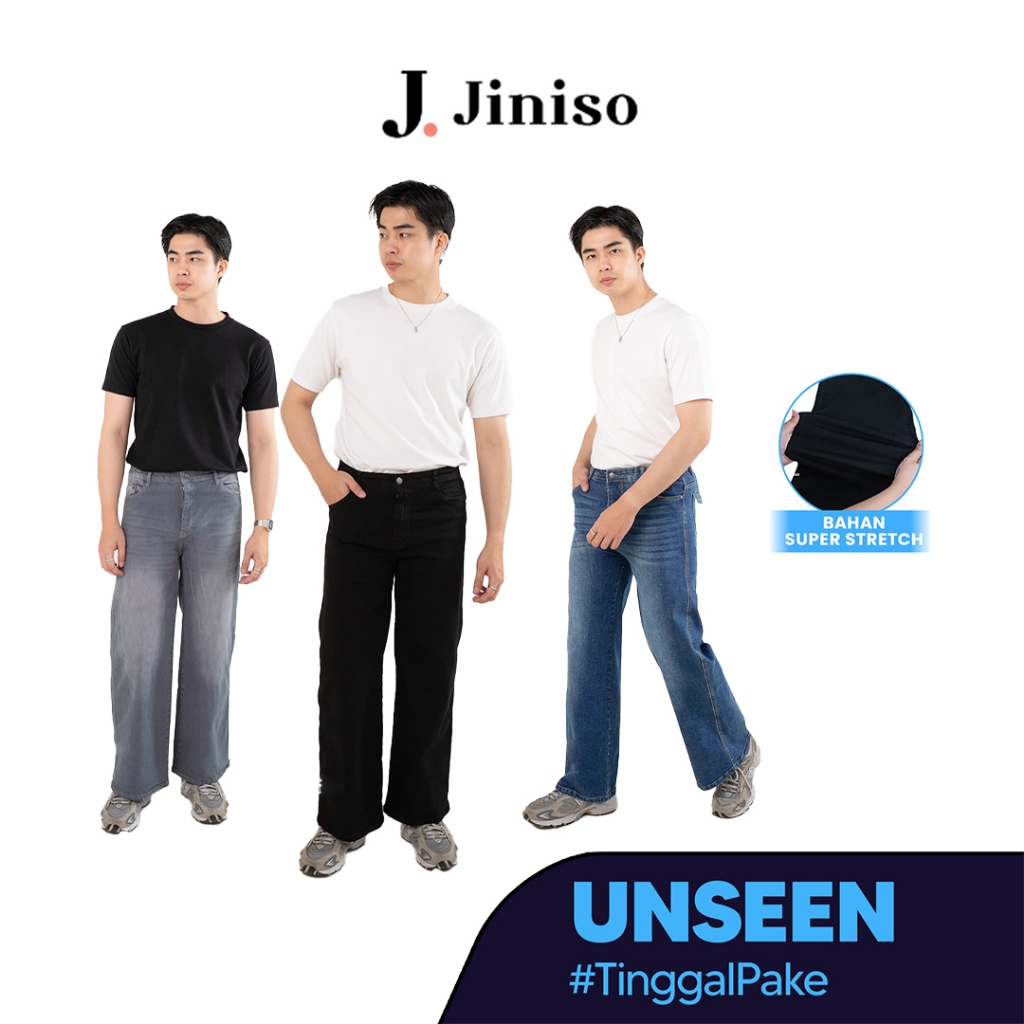 JINISO Straight Jeans Loose Stretch Pria