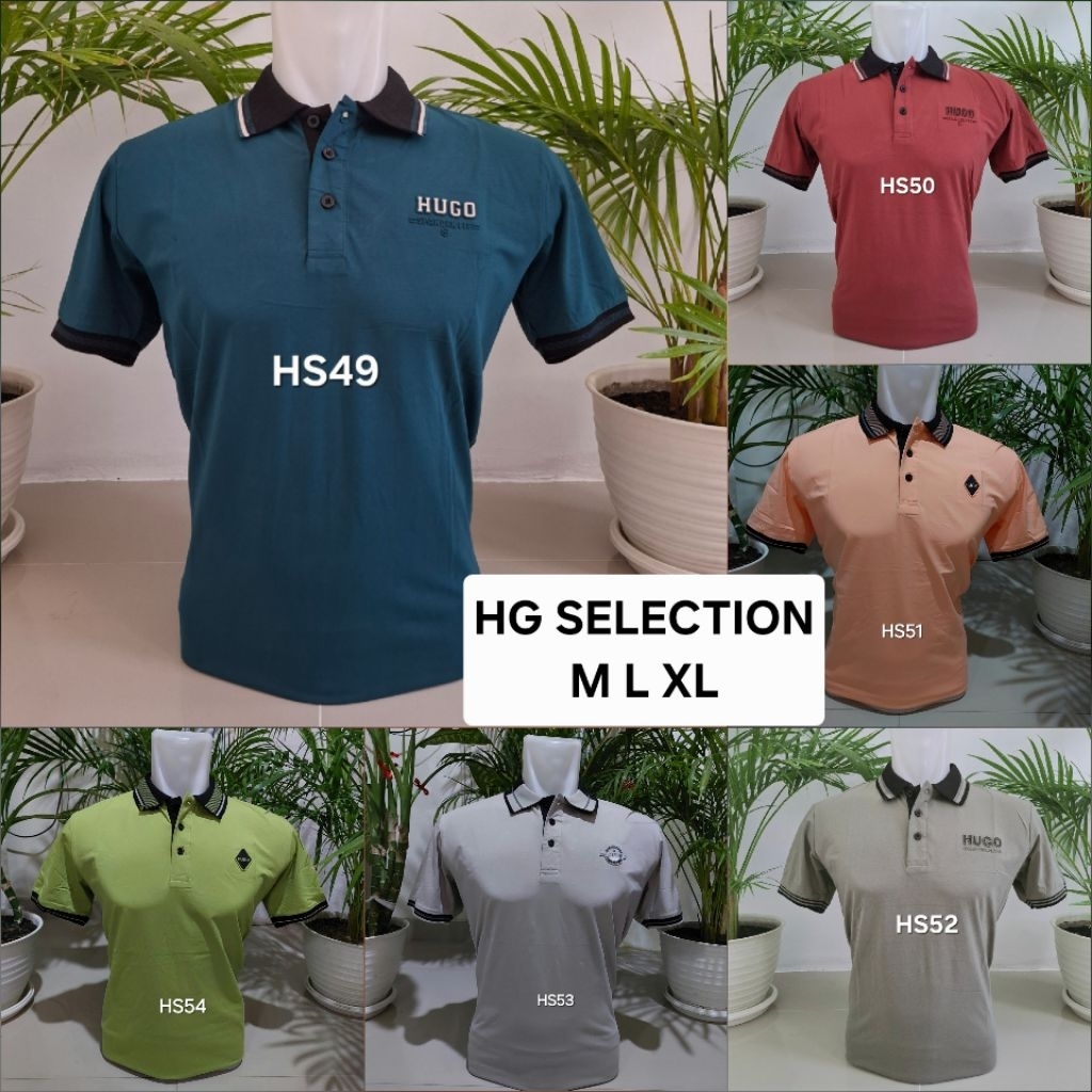 HUGO SELECTION ORIGINAL - Kaos HG Selection berkerah size M L XL - HUGO SPANDEX FIT ORIGINAL T-SHIRT