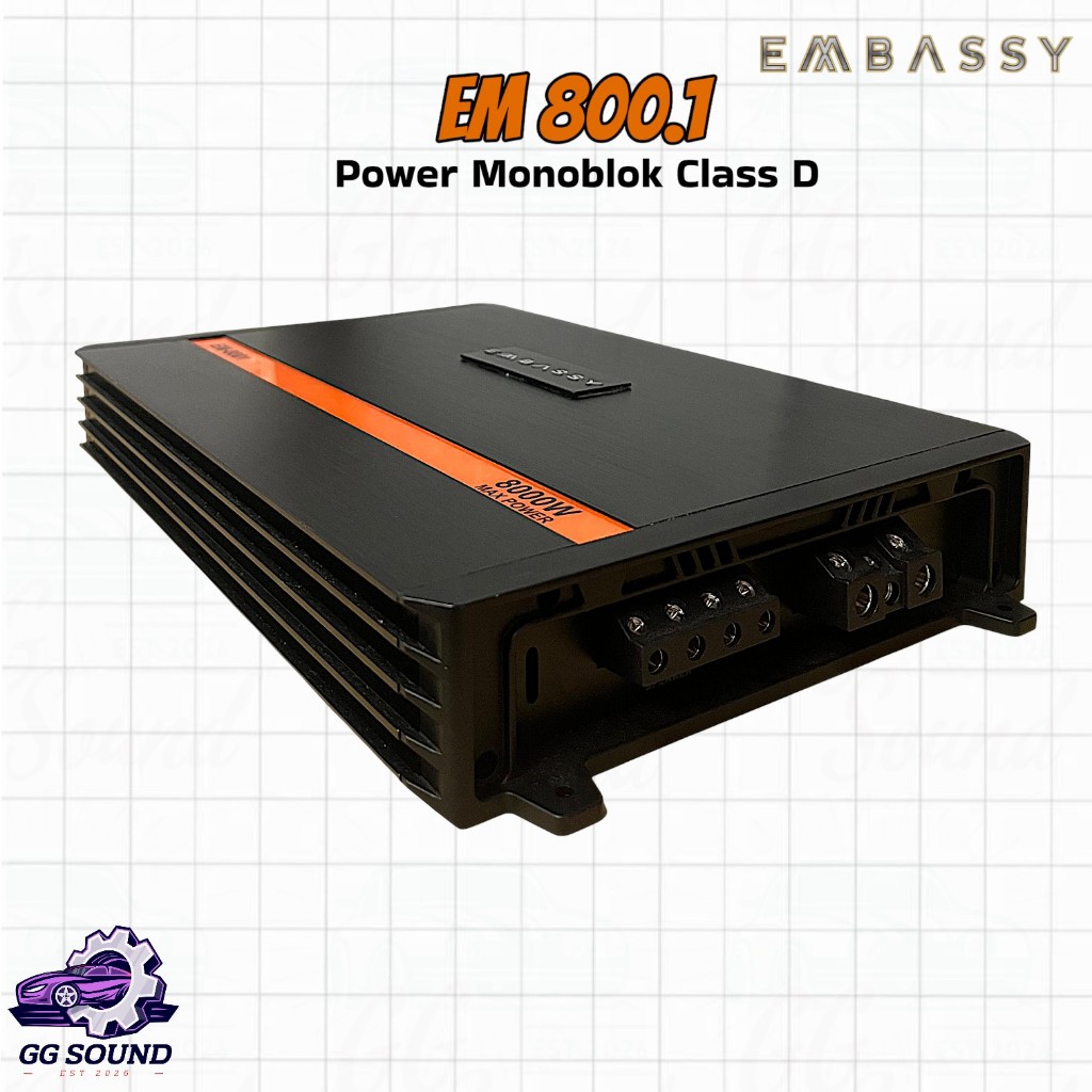 POWER MONOBLOK EMBASSY POWER AUDIO EM-800.1 ORIGINAL TERMURAH POWER MONOBLOCK EMBASSY EM-8001 Class 