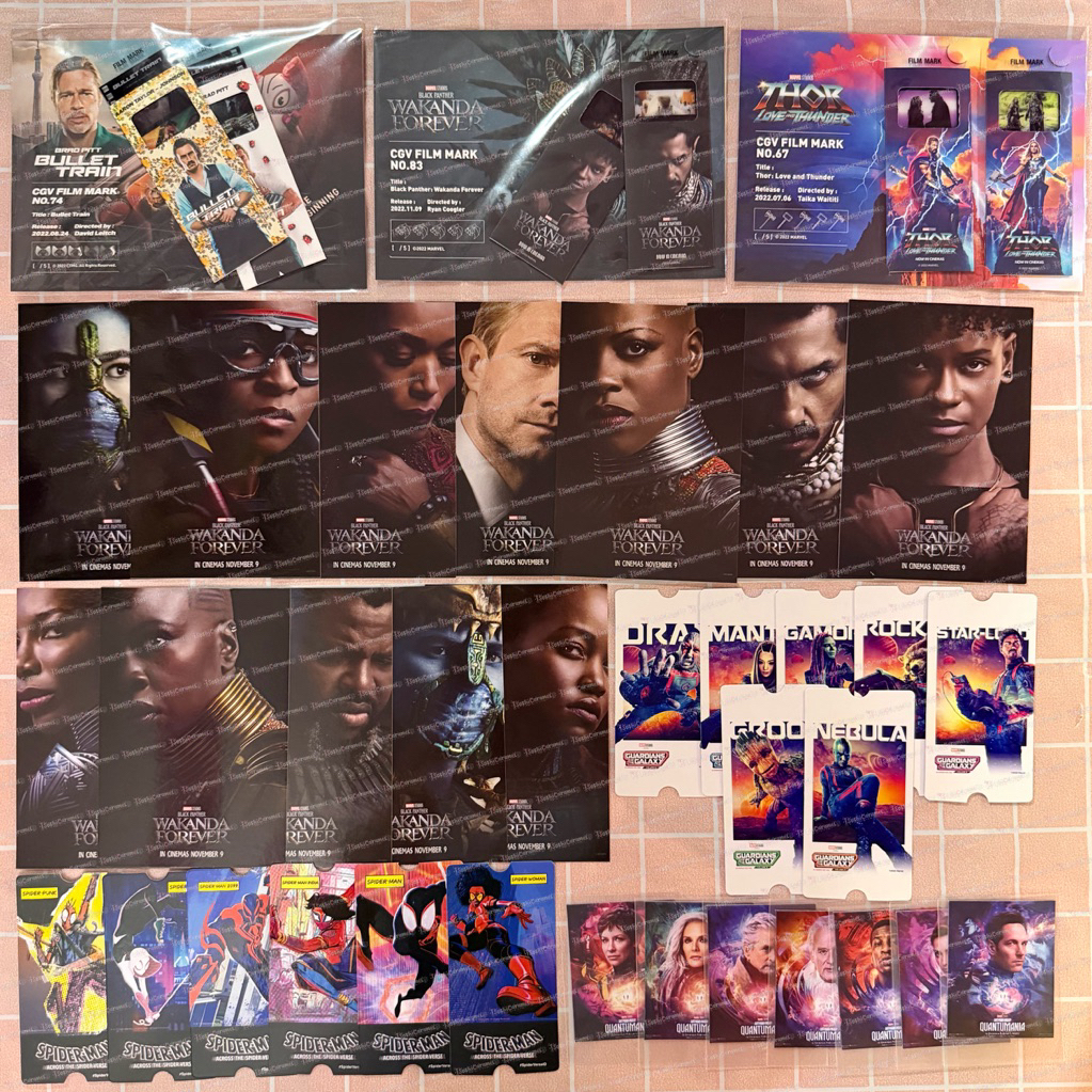 [ BACA DESC ] FILM MARK POSTCARD COLLECTIBLE TICKET CT CGV BULLET TRAIN BLACK PANTHER WAKANDA FOREVE