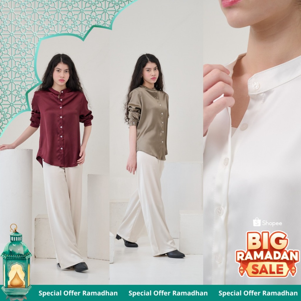 Emily Satin Shirt | Kemeja satin premium