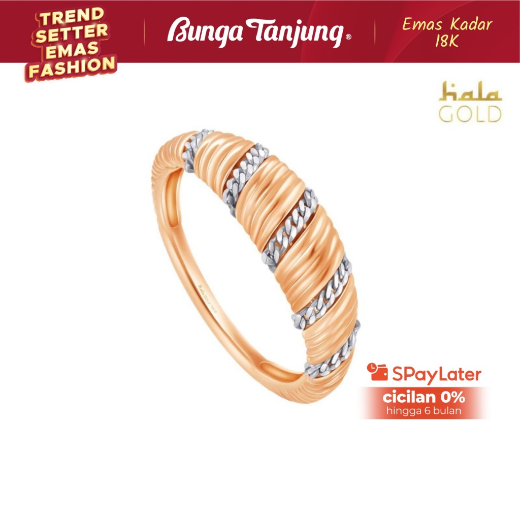 CINCIN FATHIRA - HALA GOLD - EMAS 18K - BUNGA TANJUNG GOLD