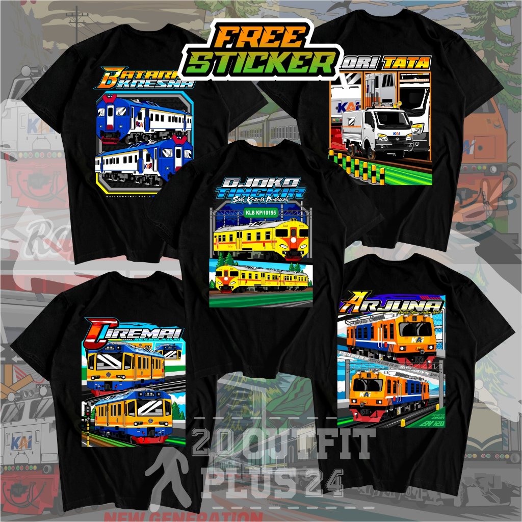 Kaos Kereta Api KA Mataram Arjuna Vintage CC206 Anak - Baju Anak Jersey Kereta Api KAI Ranggajati Ma