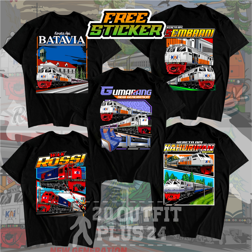 Kaos Kereta Api KA Tematik Sembrani Gumarang Batavia Anak - Baju Anak Jersey Kereta Api KAI Japan St