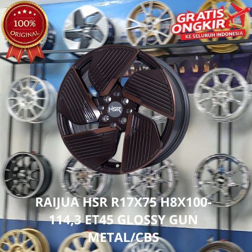 VELG MOBIL HSR RAIJUA R17 ELEGAN MODEL LOBANG 4X100/114,3 PELEK MOBIL RAIZE ROCKY CONFERO