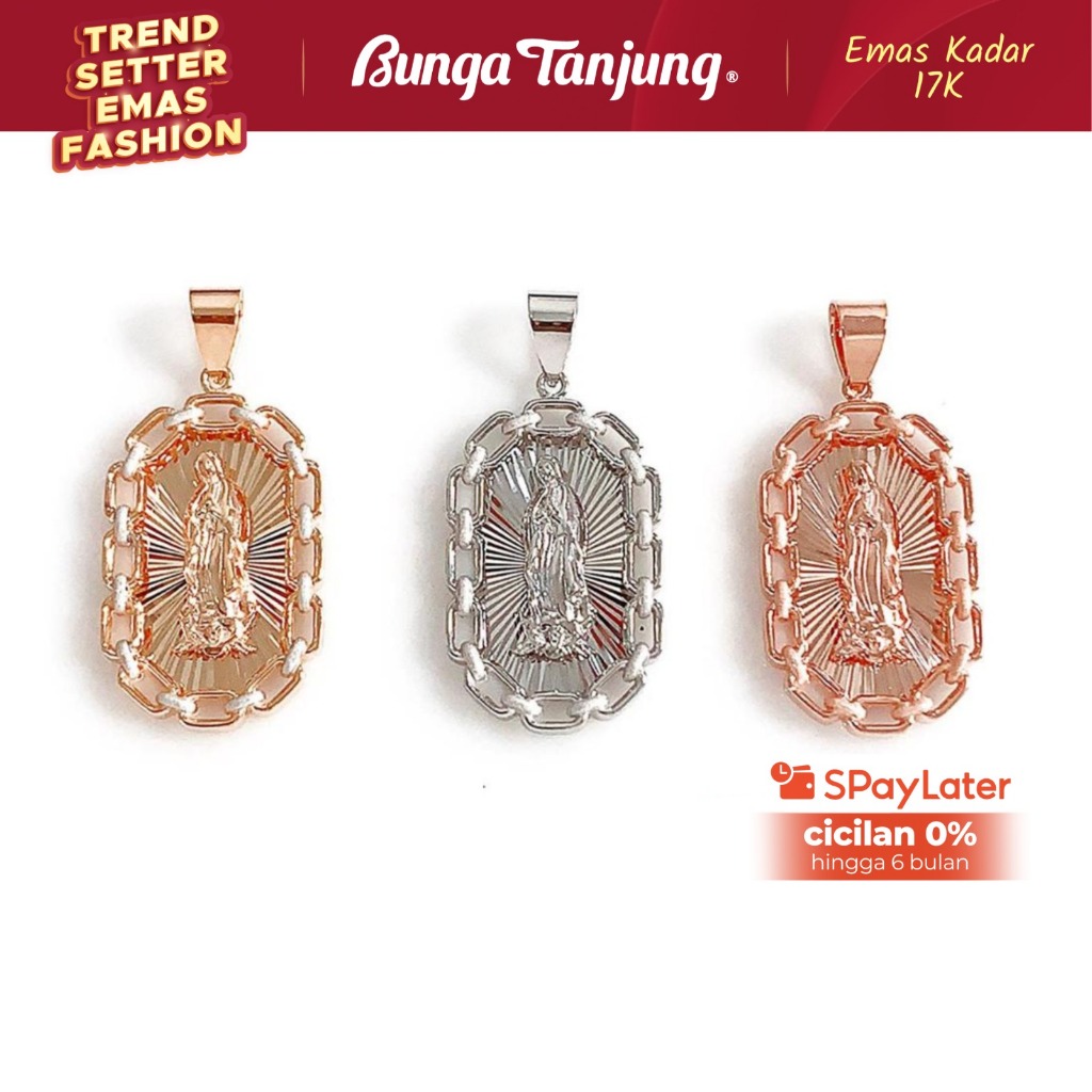 LIONTIN HOLOGRAM BUNDA MARIA - EMAS 17K - BUNGA TANJUNG GOLD