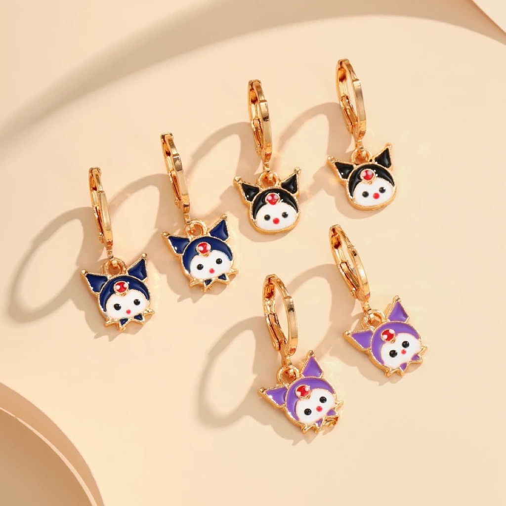 Anting Titanium Kuromi Anak Anti Karat Karat Dan Luntur Tidak Selamanya Emas Bayi Muda Asli