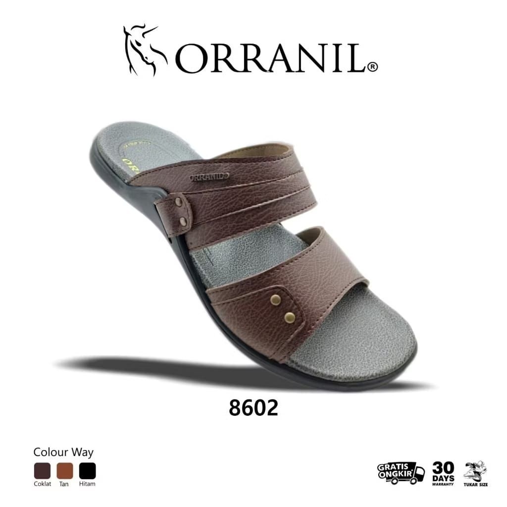 ORRANIL 8602 Sandal Slip On Pria Casual sandal kulit Pria Original