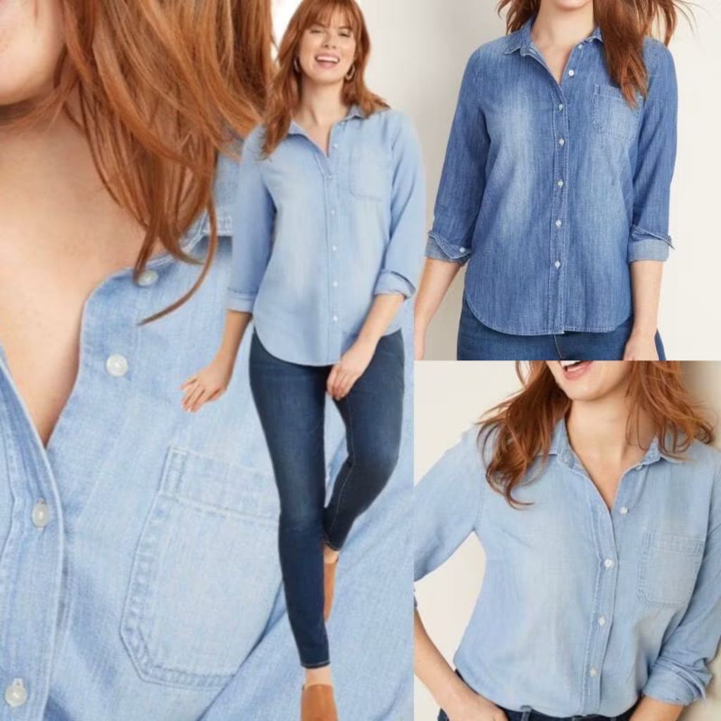 kemeja wanita / Hem wanita denim old navy