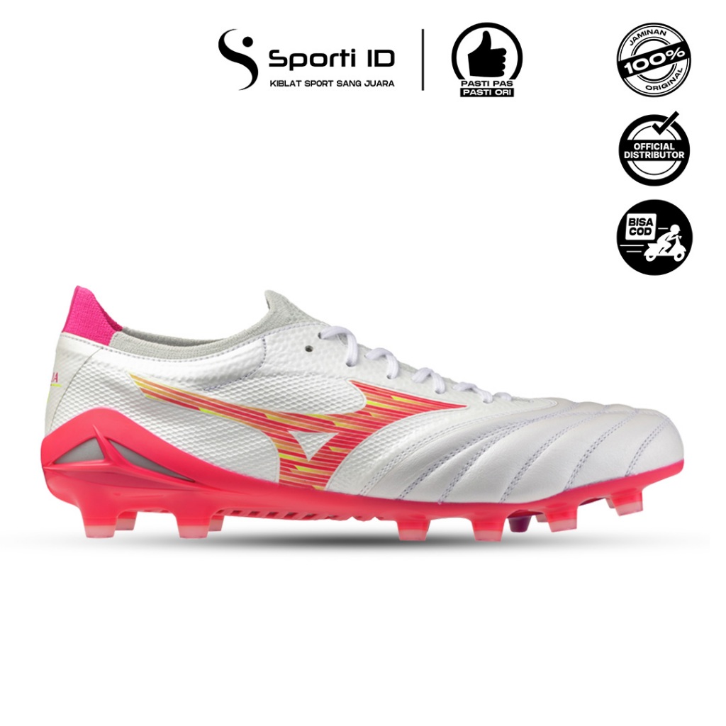 Sepatu Bola Mizuno Morelia Neo IV Beta Elite FG - White Pink Purple P1GA264264 Original