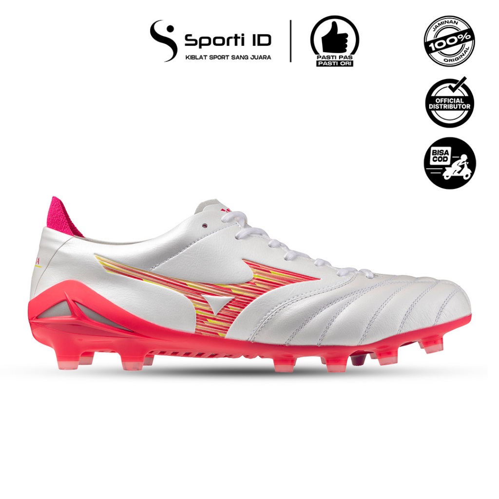 Sepatu Bola Mizuno Morelia Neo IV Elite FG - White Pink Purple P1GA263264 Original