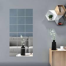 Kaca Cermin Dinding Tempel 20x20cm Kotak Minimalis Kaca Doubletape