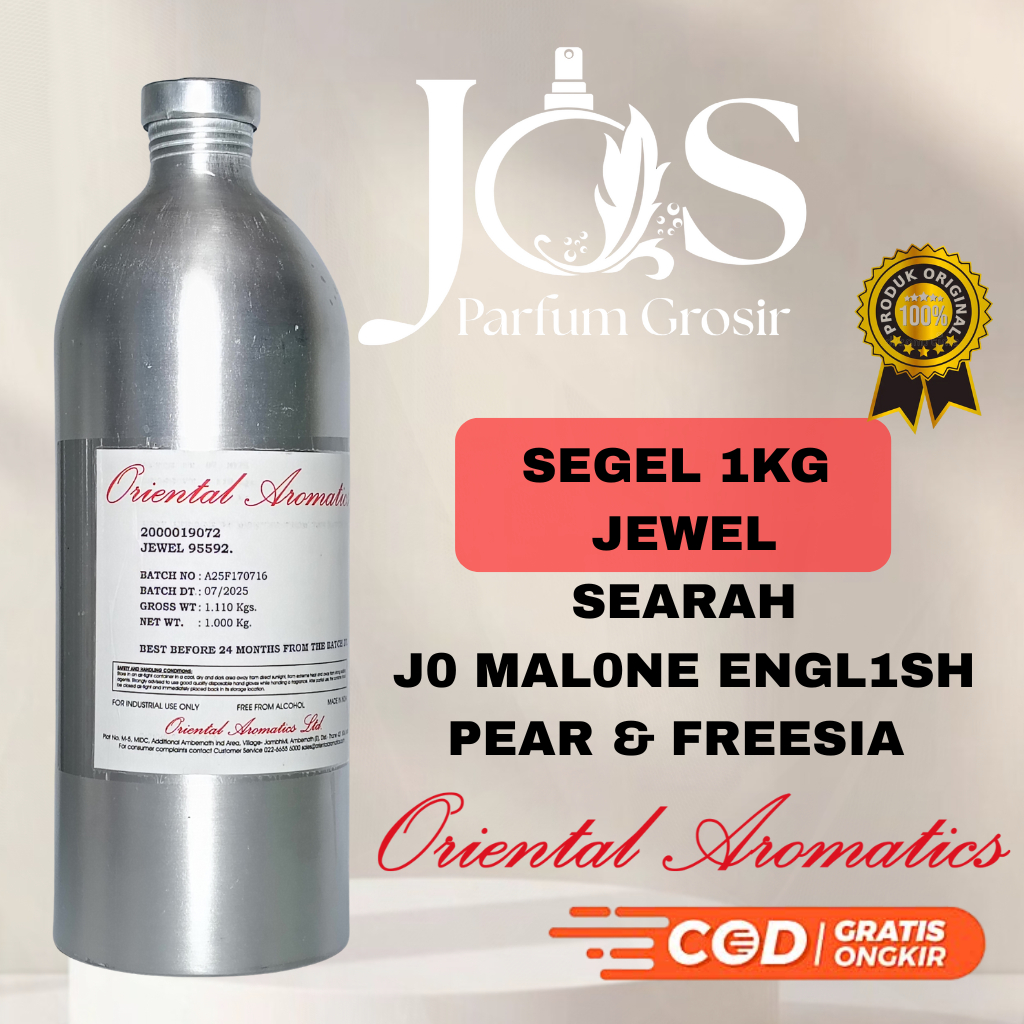 [ 1 KG ] JEWEL ( J0 MALONE ENGLISH PEAR ) BY ORIENTAL AROMATICS KEMASAN SEGEL KALENG 1KG OA ( ORIGIN