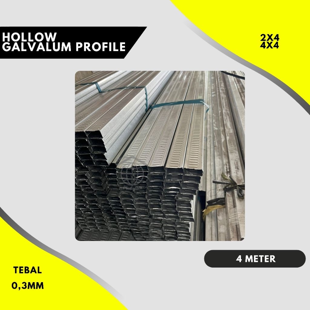 Hollow 2x4 / Holo 0,3mm / Rangka Hollow / Holo Galvalum /  Besi Hollow / Besi Holo / Hollow Profil