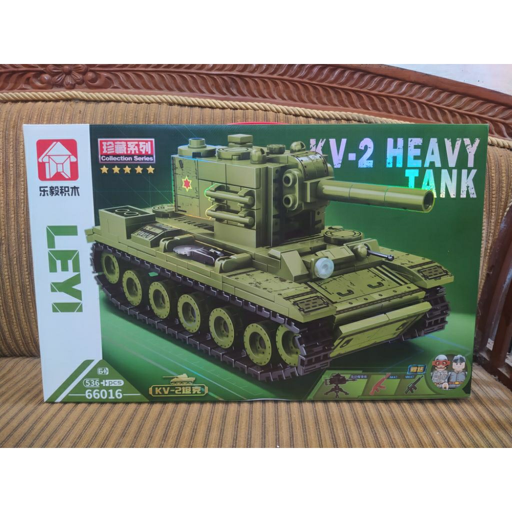 Mainan Anak Miniatur KV-2 Heavy Tank Military LEVI Susun Balok