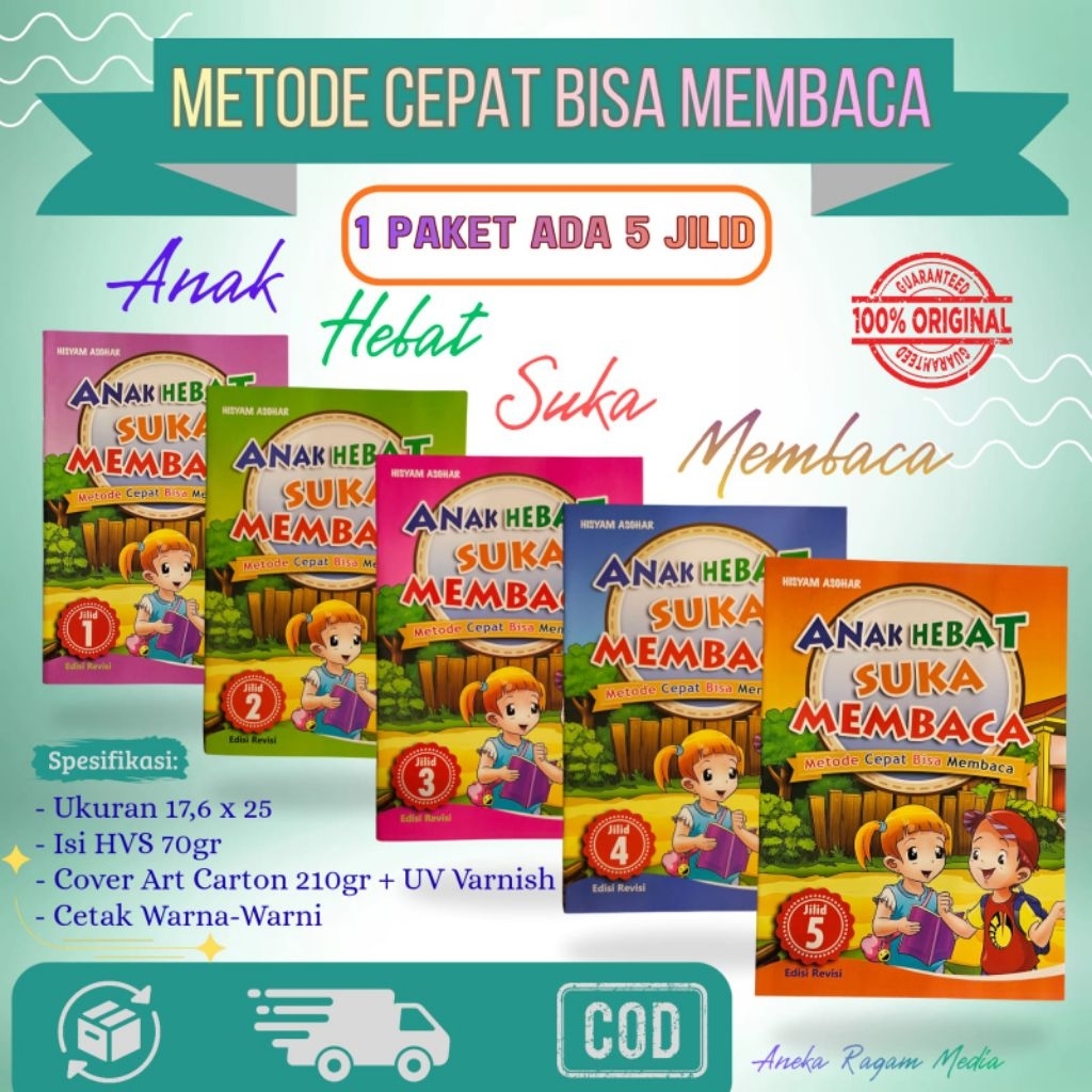 Paket Buku Belajar membaca praktis (AHSM ) Anak Hebat Suka Membaca ISI 5 BUKU