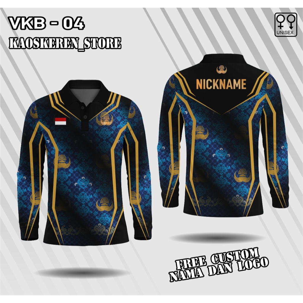 Jersey Korpri Polo full printing Jersey Polo Korpri lengan panjang Baju Olahraga Guru ASN PNS Jersey