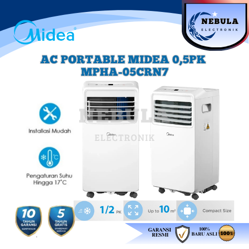 MIDEA AC PORTABLE 1/2 PK MPHA-05CRN7 AC 0,5 PK / AC MIDEA 1/2 PK PORTABLE NEW SERIES
