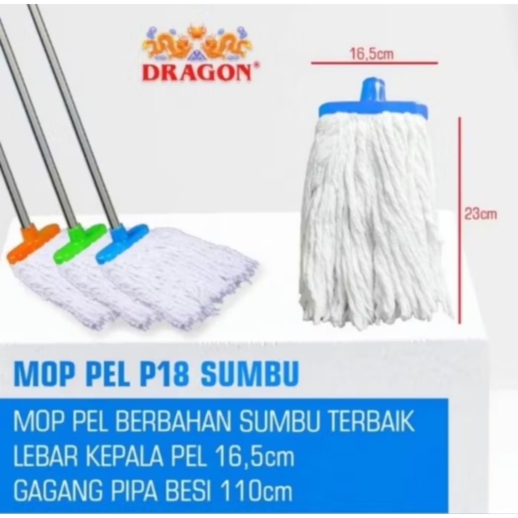 Alat Pel Dragon Ukuran JUMBO 18 sumbu  PLUS GAGANG  pelan lantai