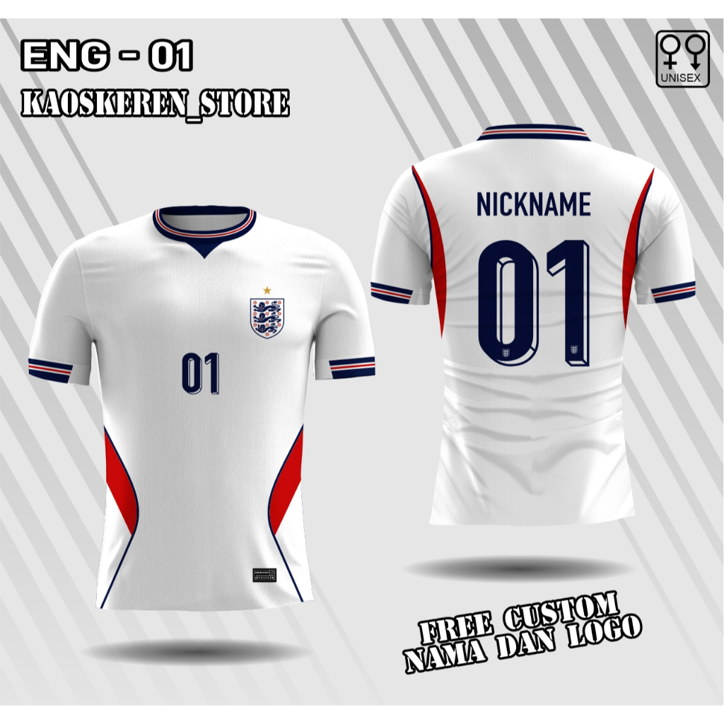 jersey piala dunia 2026 timnas inggris kaos sepak bola inggris baju bola free custom nama nomor