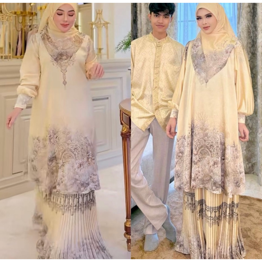 SALE LEBARAN SHELLASAUKIA ORI GAMIS Lebaran Putih  ZAHRA ZARA GAMIS  Putih Lebaran SARIMBIT COUPLE L