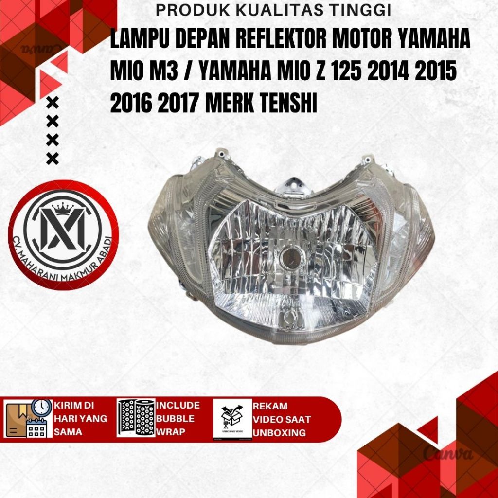 LAMPU DEPAN HEADLAMP MIO M3 MIO Z MIO S 125 2015 2016 2017 2018 2019 2020 2021 2022 2023 2024 REFLEK