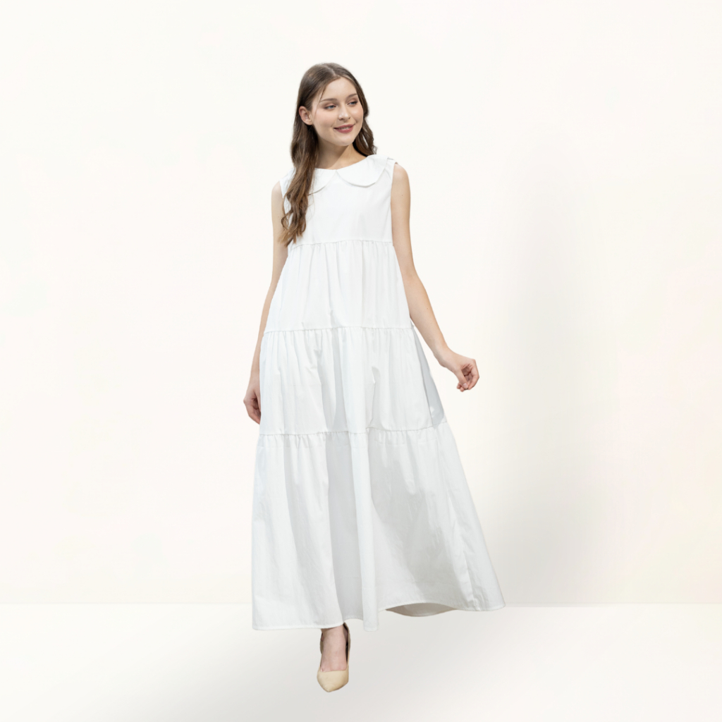 GRAPHIS Peter Pan Collar Sleevless Maxi Dress