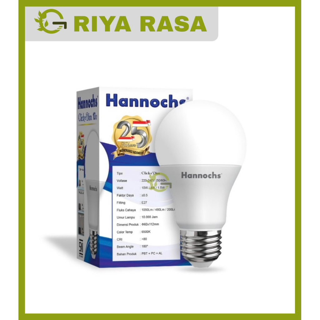 Hannochs Lampu Bohlam LED Click & Dim 10 Watt