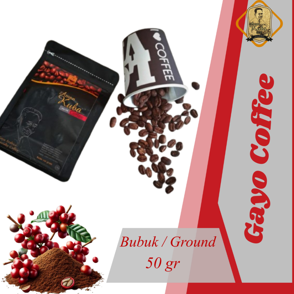 Kopi Gayo Aceh Arabika/Robusta Murni 100% Biji/Bubuk 50gr