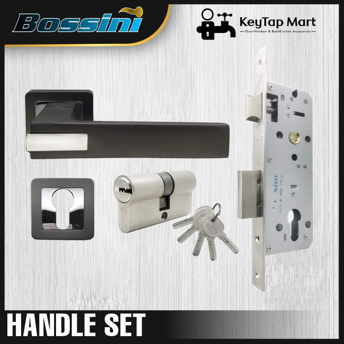 Handle Pintu Set BOSSINI DR-211 MBSN CP Gagang Pintu Komplit Set