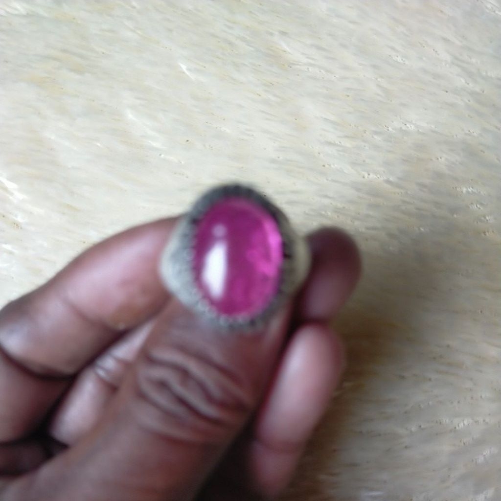 batu akik merah siam .Ring perak