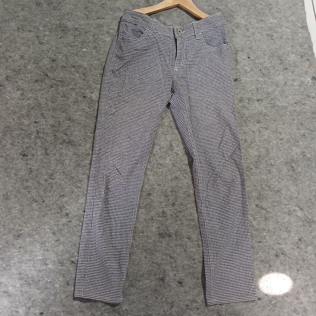 PRELOVED Celana Pensil Kain Kotak Kotak Wanita