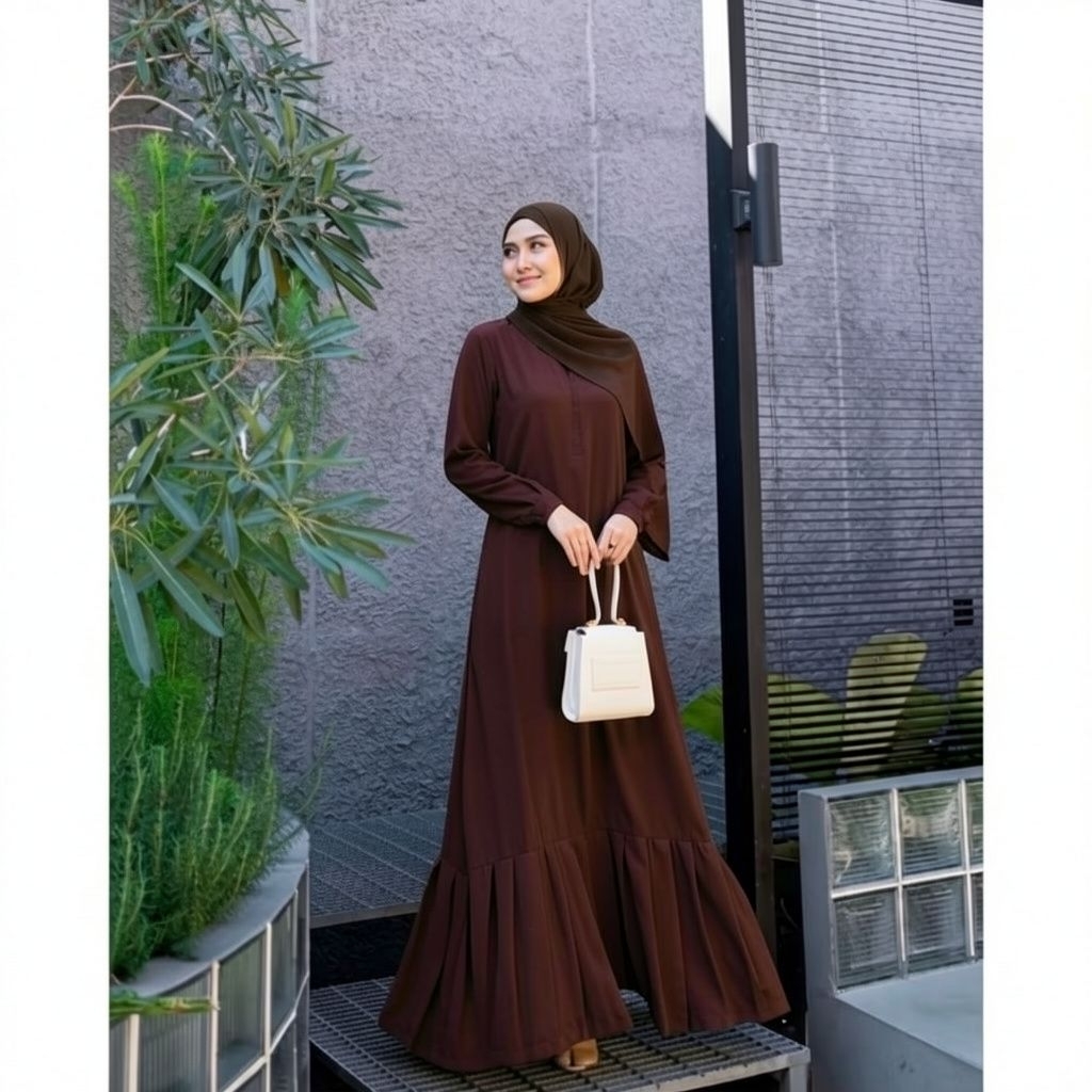 Suri Dress Bahan Premium Elmiza | Dress Wanita Muslim Terbaru Dress Umroh Lebaran Kondangan Bisa COD