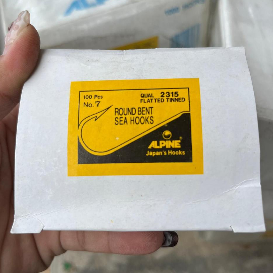(44A) PAKET 1 BOX ISI 100 KAIL PANCING MATA PANCING NO 7 100pcs alpine 2315 round bent sea hooks tan