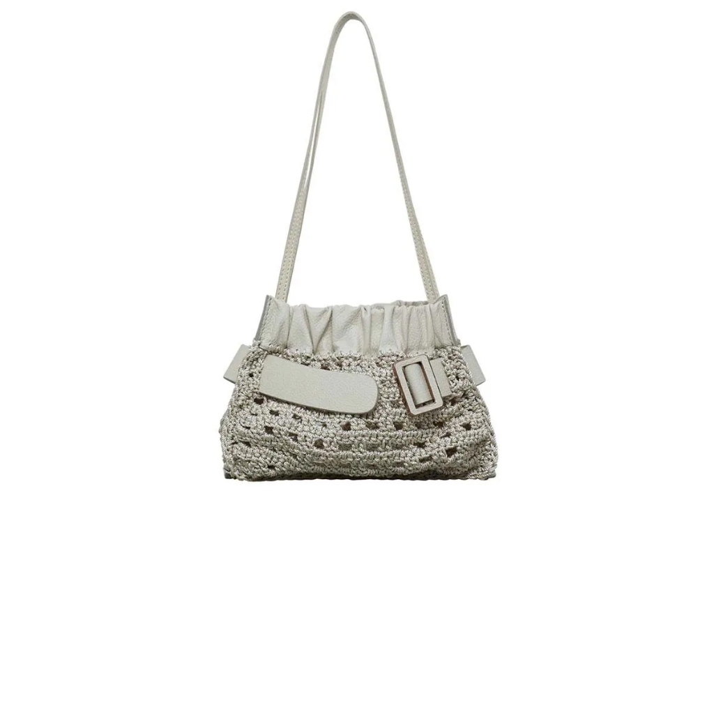 Geeluxury Square Scrunchy Crochet Satchel Soft Birch