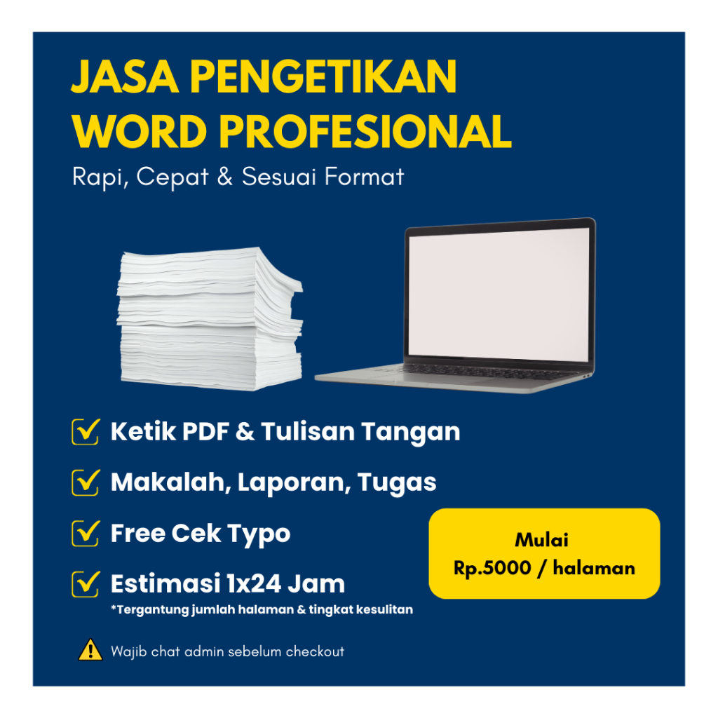 JASA KETIK WORD | PDF ke Word | Tulisan Tangan | Makalah Tugas