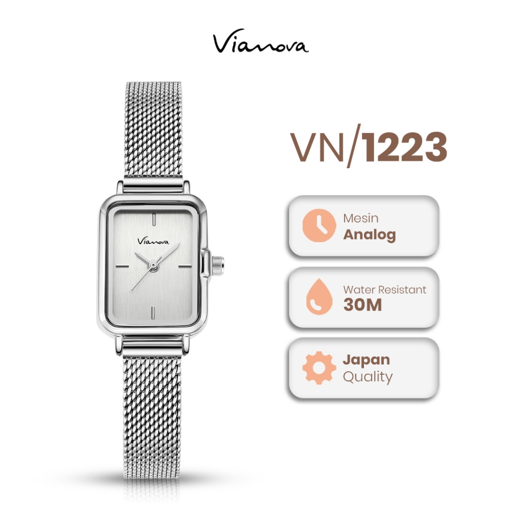 VIANOVA - Jam Tangan Wanita Kecil Original Anti Air 1223 Standard Jepang Jam Tangan Cewek