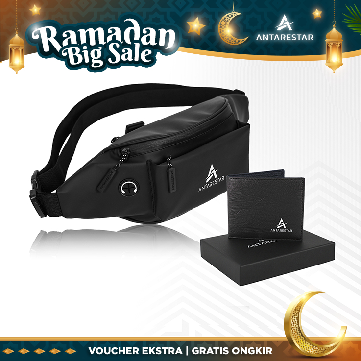 ANTARESTAR Official - (BUY 1 GET 1) Tas Slempang Waterproof Anti Air Pria Wanita Series Xavier Free 