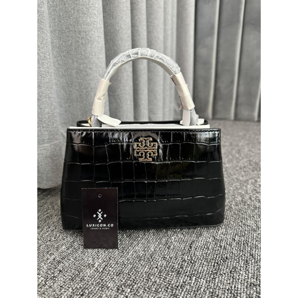 TB Britten Mini / Micro Satchel Black Croco
