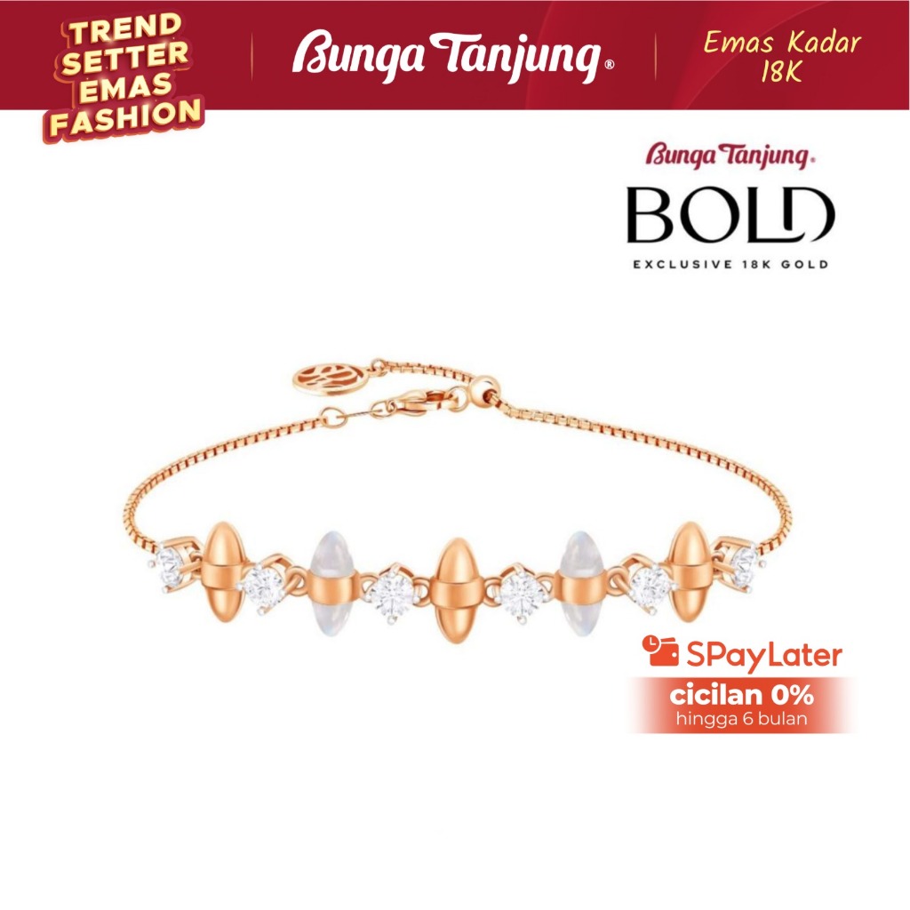 GELANG BULLET CRUSH - SDW GOLD - EMAS 18K - BUNGA TANJUNG GOLD