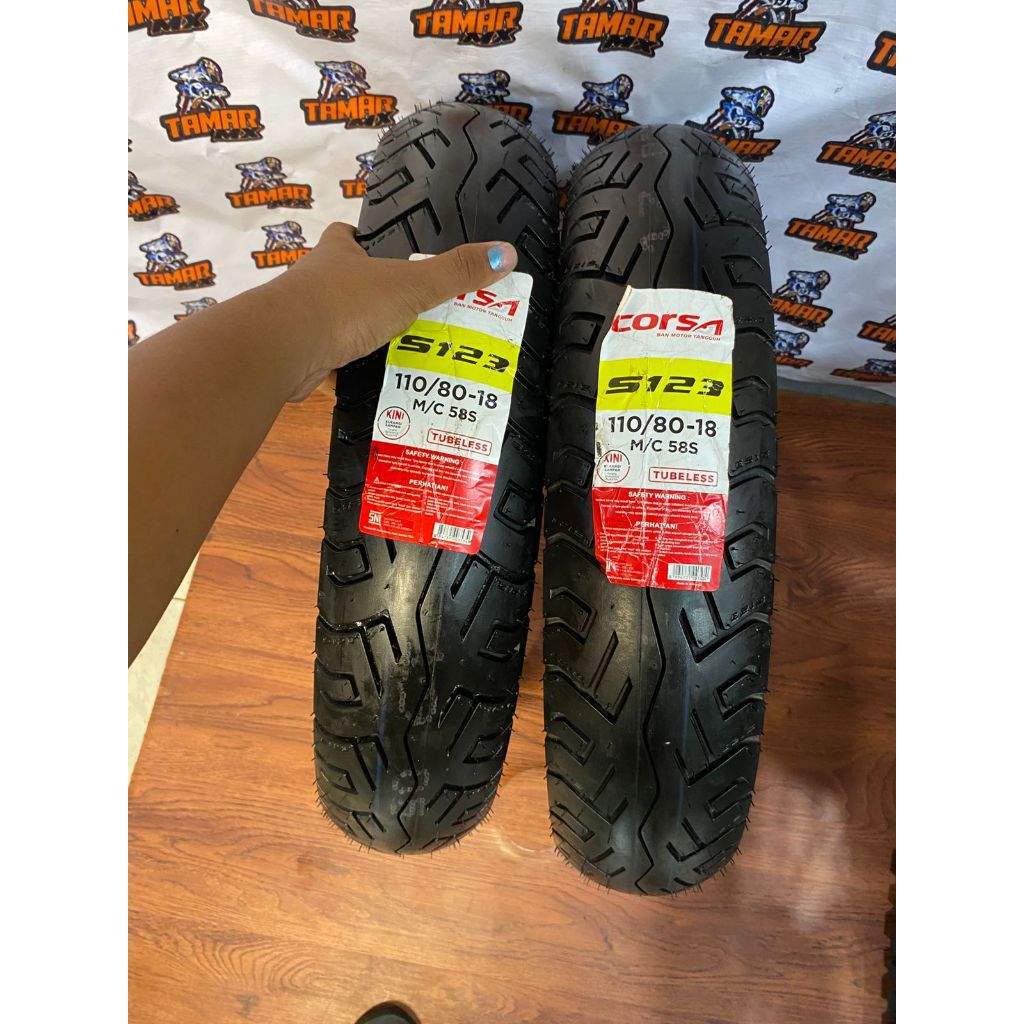 Ban Belakang Tiger Thunder Megapro Ring 18 Ban Tubeless Ring 18 Ukur 110/80 Corsa S123