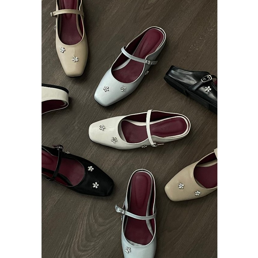 MIRAA - Selena Mules Wanita Heels 3cm Wedges | Selop Wanita Kantor