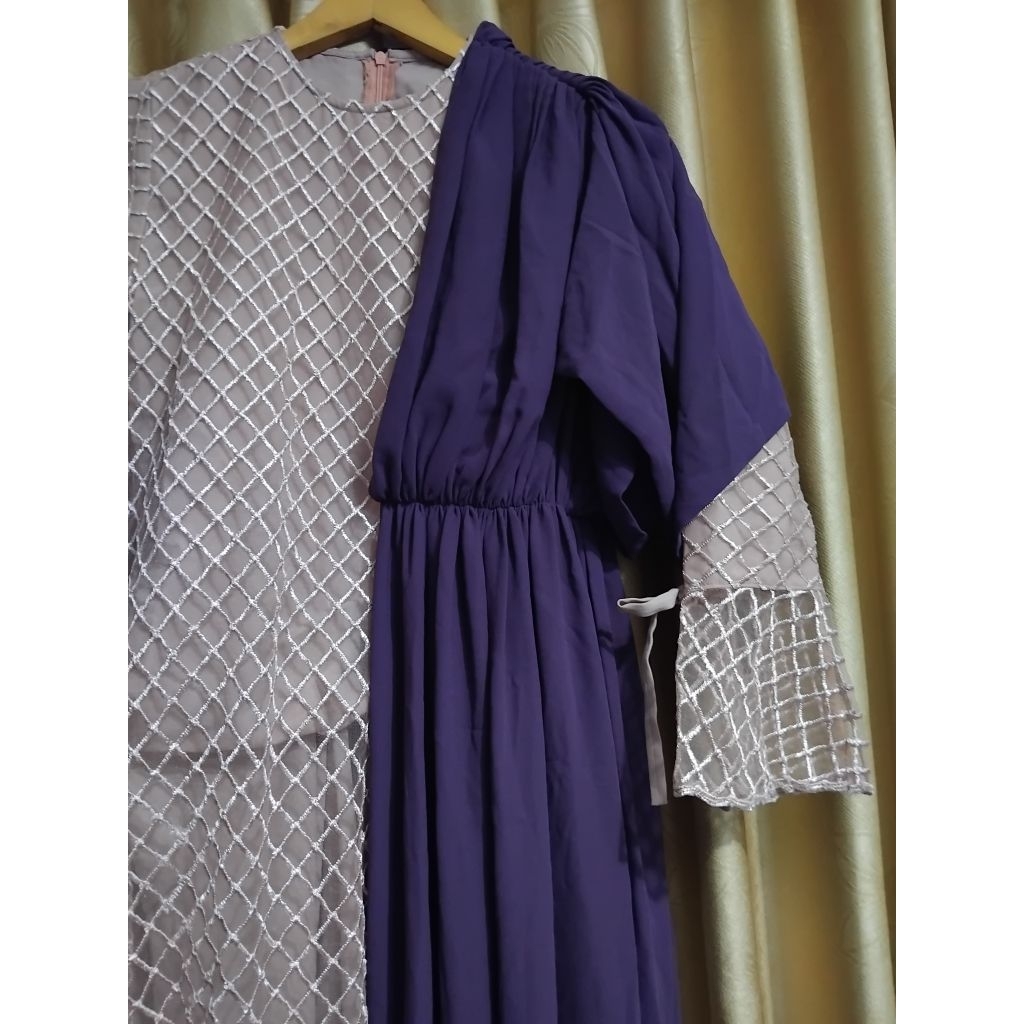 Dress brukat mauve variasi ungu handmade prelov