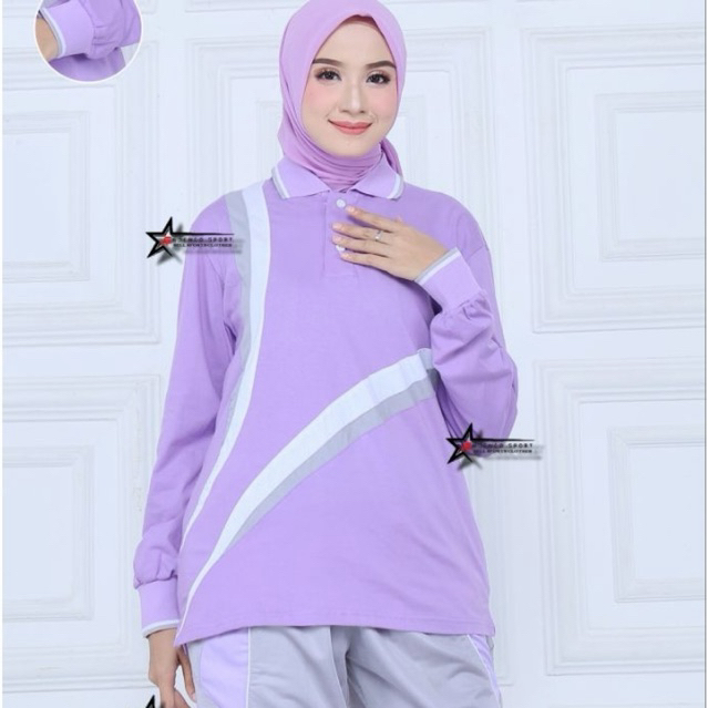 Kaos Olahraga / Baju Olahraga / Atasan Baju Olahraga Senam Lengan Panjang