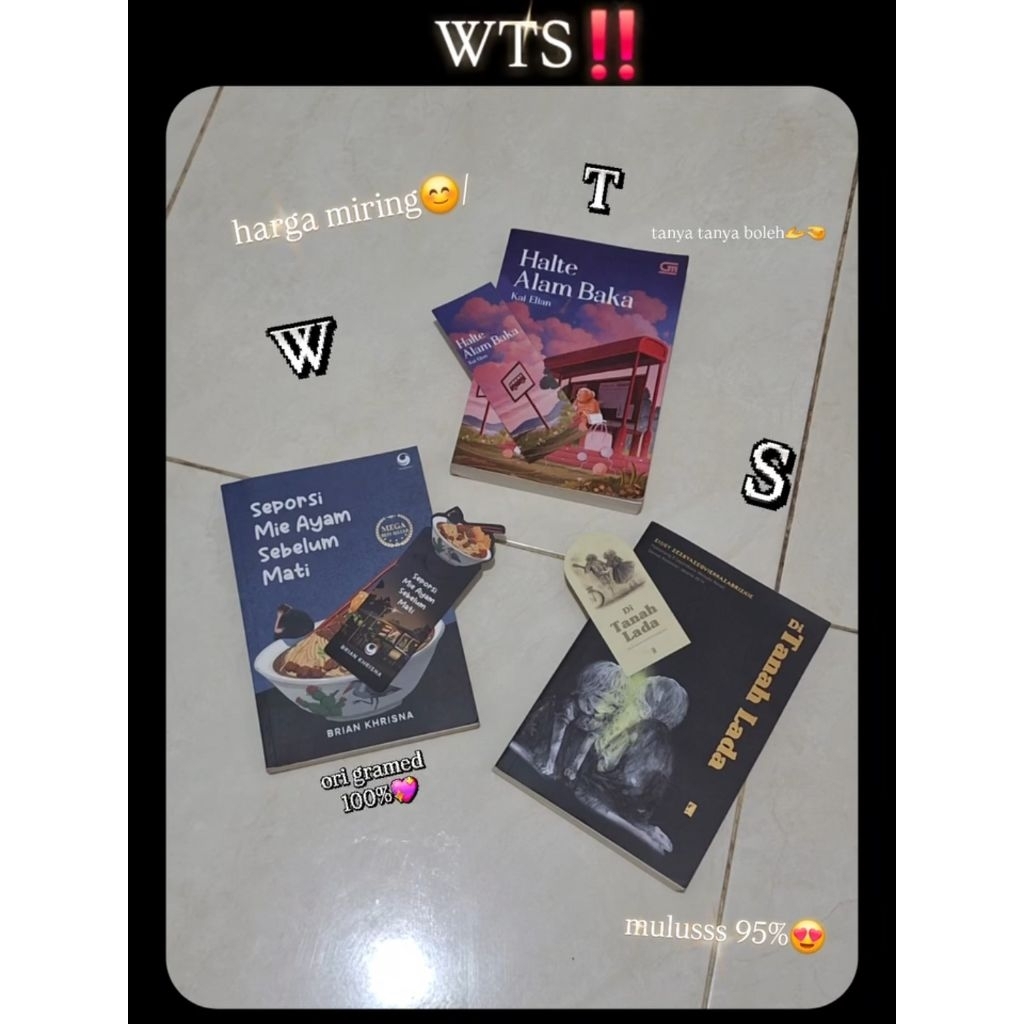 Novel Preloved | mulusss 95% dan ori gramedia 100% | Halte Alam Baka | Di Tanah Lada |  Seporsi Mie 