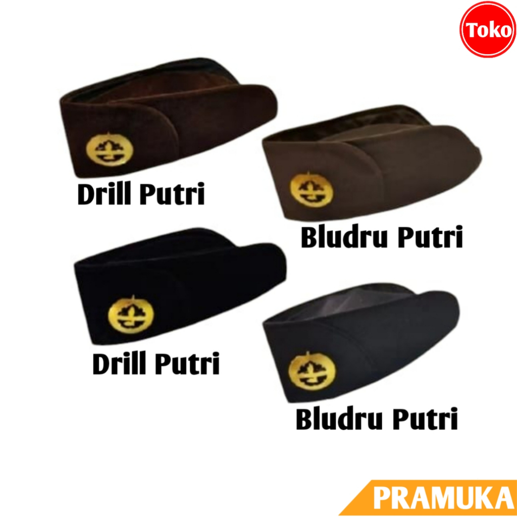 Peci Pembina Pramuka Putri + Pin / Peci Pramuka Putri / Peci Pramuka + Pin (Krawang)