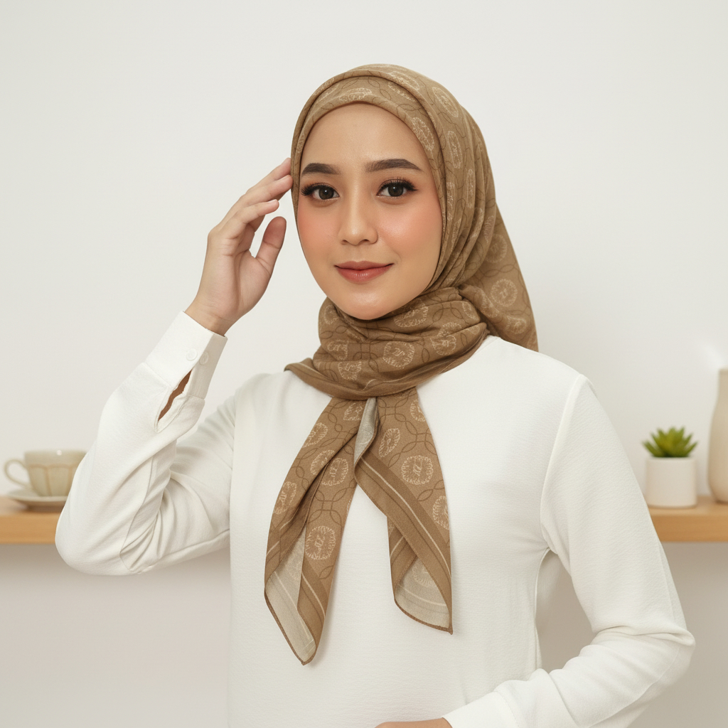 ZANEVA HIJAB - Hijab Segi Empat Sakeena Series – Voal Premium Printing Halus & Tidak Mudah Kusut